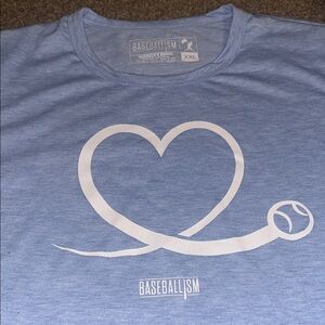 Baseballism Blue Heart Short Sleeve Tee